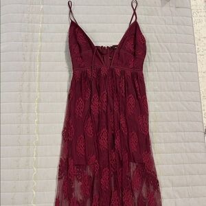 Forever 21 Deep Red Lace Dress